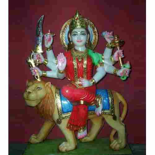 Indian Goddess Marble Durga Statue