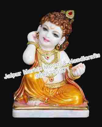 Lord Krishna White Marble Statue