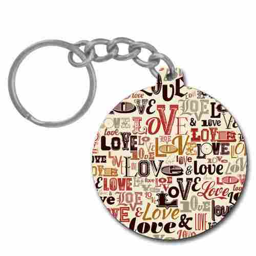 Love Pattern Round Key Chain