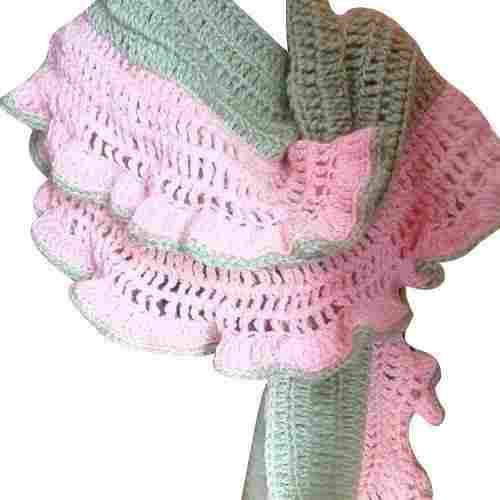 Pink Ruffle Crochet Scarf