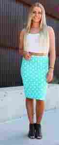 Ladies Dots For Days Pencil Skirt