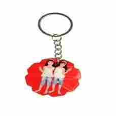 Flower Personalized Wood Key Chain