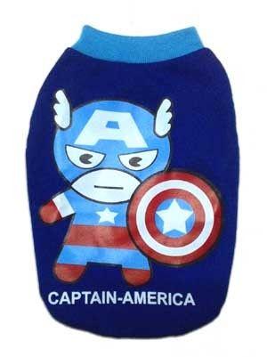  Dog T Shirt Blue Captain America for Pup