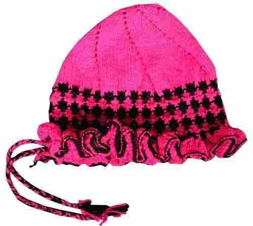 Pink Colour Woollen Caps