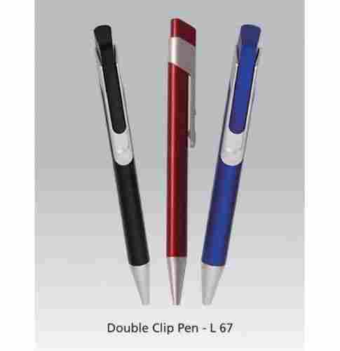 Double Clip Plastic Pen
