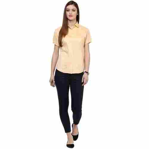 Yellow Slim Fit Ladies Formal Shirts
