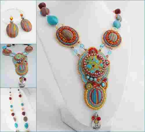 Embroidered Fancy Necklace Set