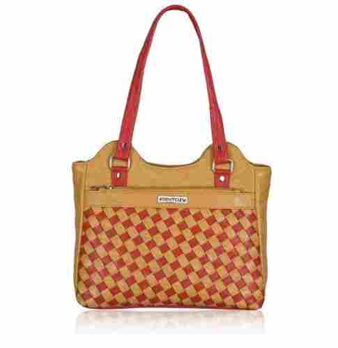 Beige And Red Women'S Handbag