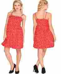 Orange Poly Crepe Short Dress