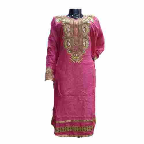 Ladies Pink Semi Stitched Salwar Suit