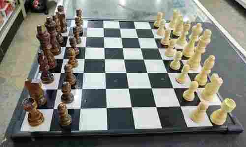 Wooden Chess Board And Wooden Coins