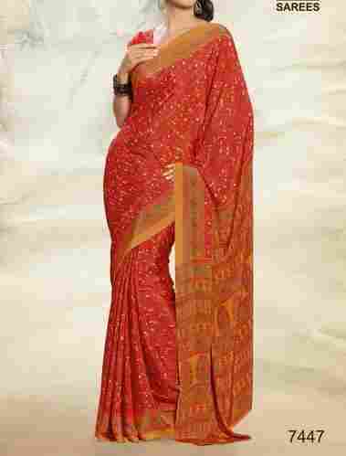 Cotton Fabric Ladies Uniform Saree
