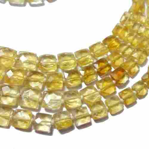 Citrine Faceted Square Shape Beads