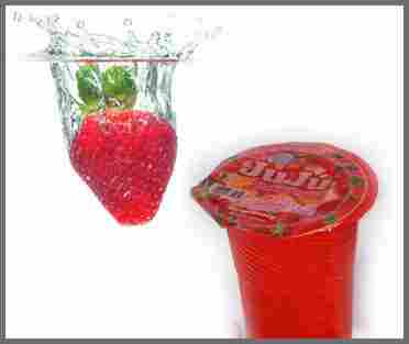 Strawberry Jelly Drink With Nata De Coco