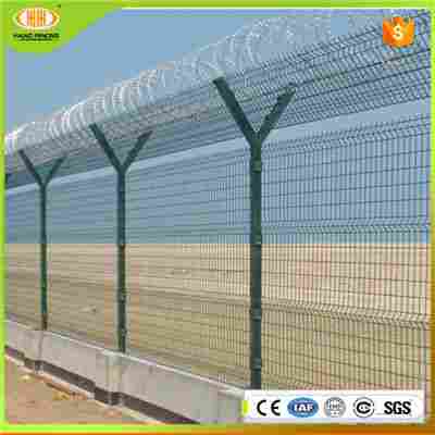 Anti Climb Y Shaped Pvc Coated Airport Fence