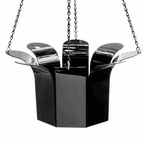 Black Metal Hanging Planter with Chain