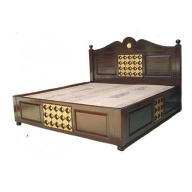 Solid Wood Brass Raj Bed