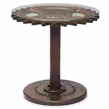 Industrial Round Glass Table