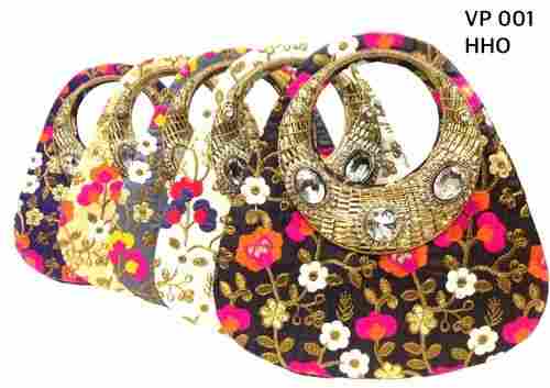 Ladies Stone Embelished Handle Embroidered Bags