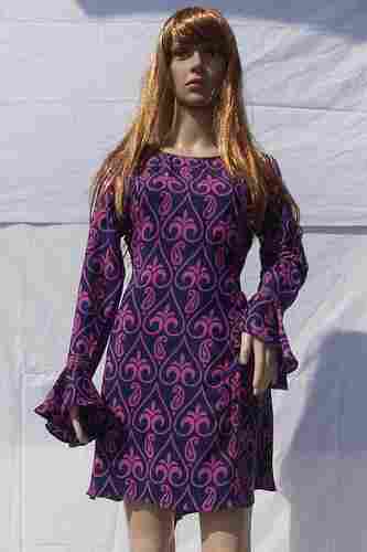 Ladies Printed Vintage Silk Saree Dress