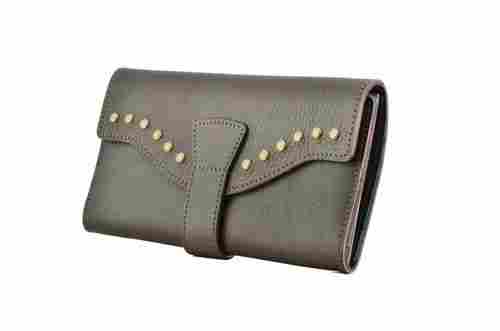 Canvas & Awl 100% Genuine Leather Dark Brown Colored Ladies Wallet