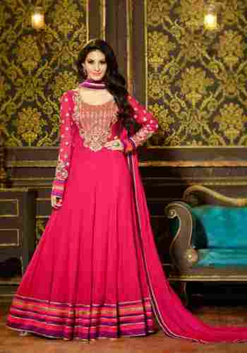 Ladies Pink Full Sleeves Salwar Kameez