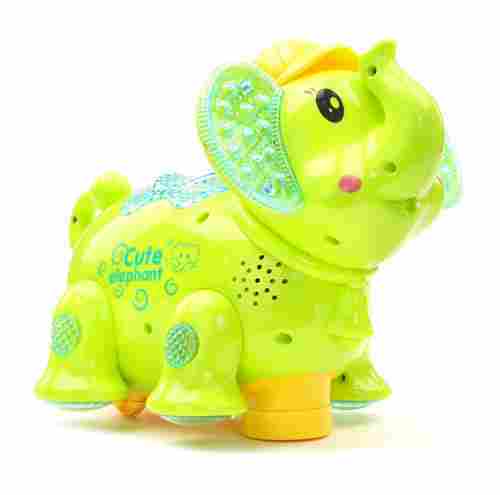 Battery Operated Elephant Projector Light And Sound Green