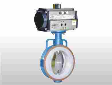 Pneumatic Rotary Actuator PTFE SLEEVE With Mirror Finish Disc Butterfly Valve