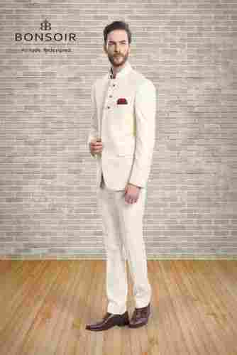 Cream Bandhgala Suit