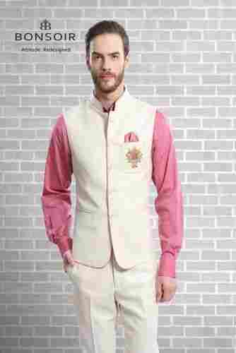 Regular Fit Pink Waistcoat Set