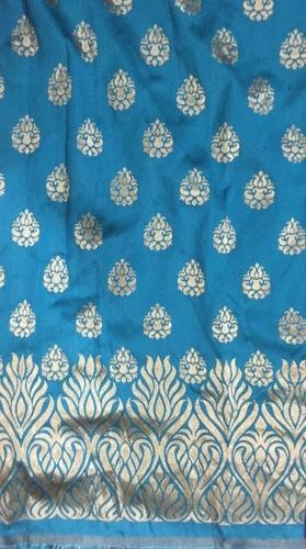 Blue Panel Taffeta Jacquard Fabrics