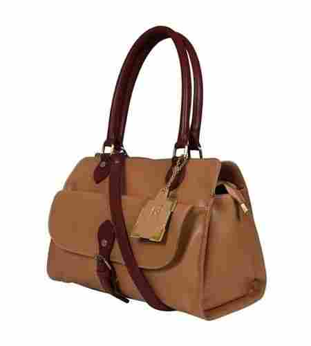 Beige Light Brown Ladies Synthetic Leather Bags
