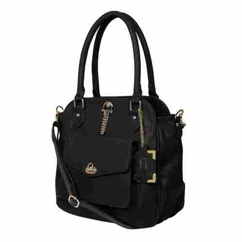 Black Ladies Synthetic Leather Bags
