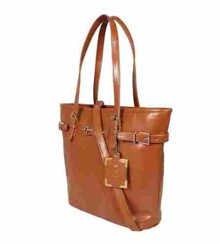 Tan Ladies Synthetic Leather Bags