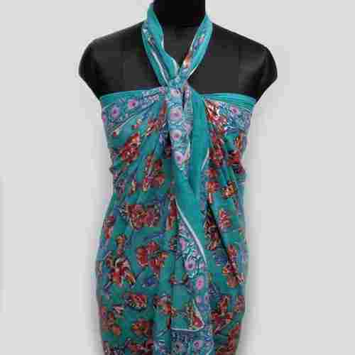 Cotton Sarong 7645, Beach Wrap Cover Up Women'S Swimwear Wraparound Pareo For Spring Summer