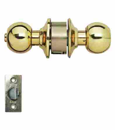 Cylindrical Lock Polished Brass Keyless