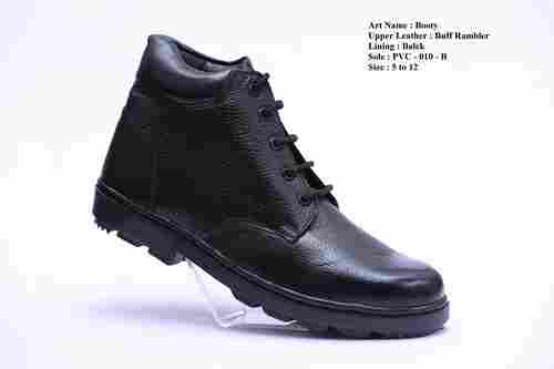 Black Booty Leather Safety Shoes