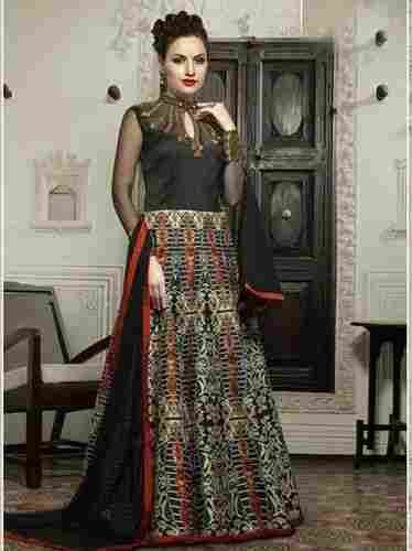 Black Color Indian Designer Wedding Pakistani Eid Black Anarkali Gown