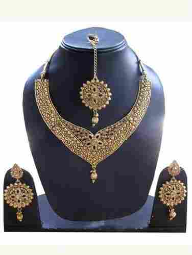 Gold Stone Studded Designer Jewellery Duclos Necklace And Earrings