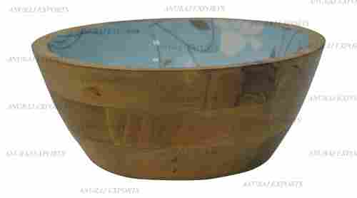 Enamel Turquoish Wooden Bowls