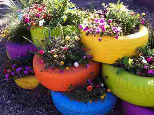 Tyre Plants for Garden