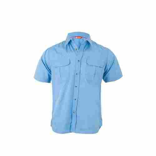 Men's Half Sleeve Solid Alaskan Blue Shirt 