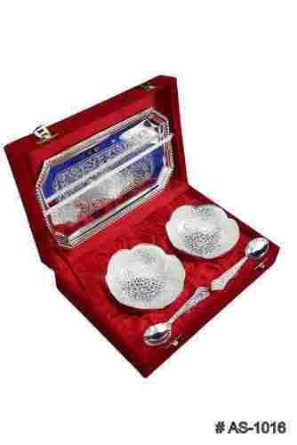 Silver Plated Flower Bowl Set