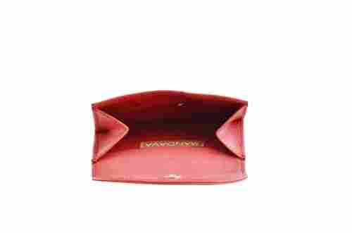 Safiano Genuine Leather Red Card Holder