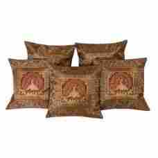 Copper Gold Peacock Cushion Covers