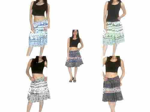 Multicolour Cotton Printed Women Skirts