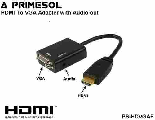 Primesol HDMI To VGA Adapter with Audio out PS HDVGAF
