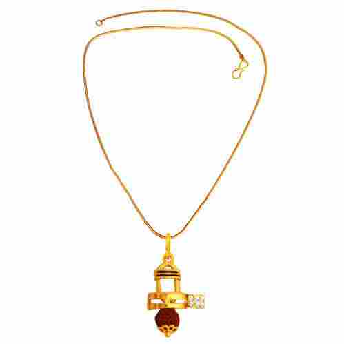 Rudraksha Shivlingm Gold Brass Pendant