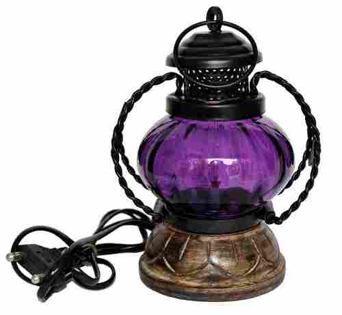 Wooden Purple Lantern Night Lamp