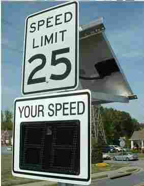 Solar Power Speed Radar Sign